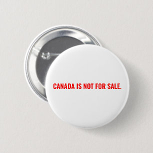 Macaron Rond 5 Cm Le Canada n'est pas à vendre texte rouge blanc min