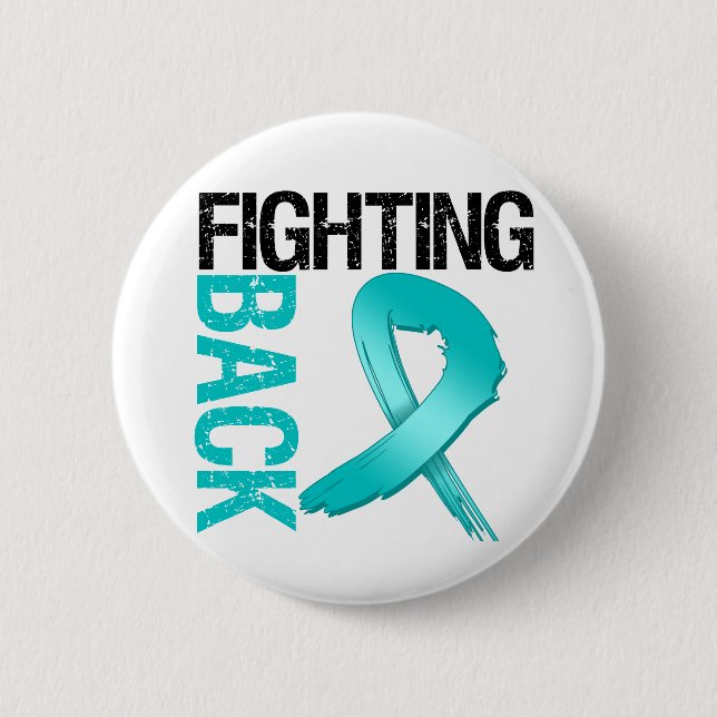 Macaron Rond 5 Cm Le cancer de l'ovaire contre-attaqué (Devant)