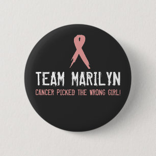 Macaron Rond 5 Cm Le cancer du bouton a choisi la mauvaise fille