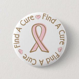 Macaron Rond 5 Cm Le cancer du sein rose de ruban trouvent un