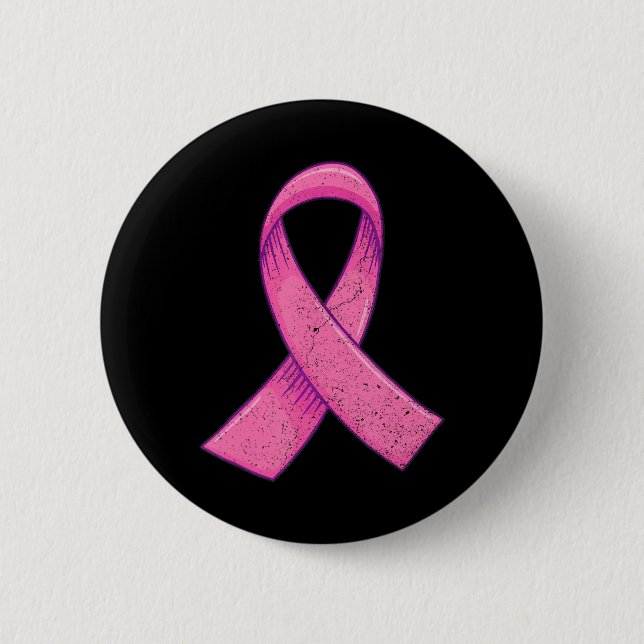 Macaron Rond 5 Cm Le cancer du sein rose ribbon est pour (Devant)