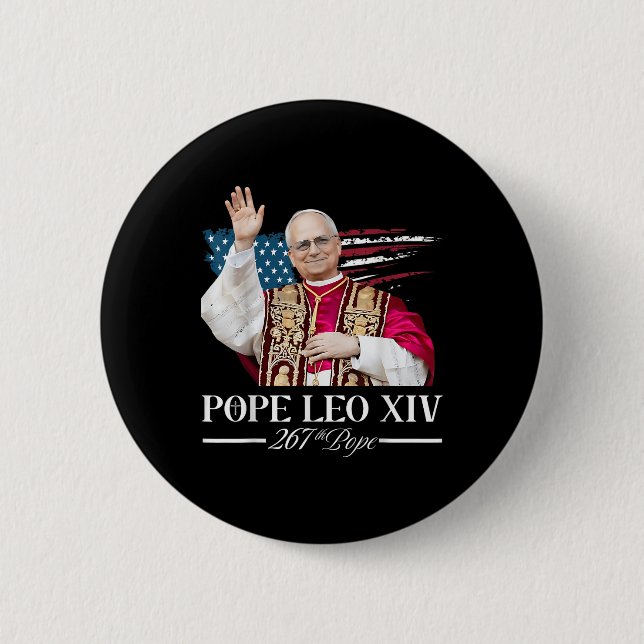 Macaron Rond 5 Cm Le cardinal Robert Prevost Chemise le pape Leo Xiv (Devant)