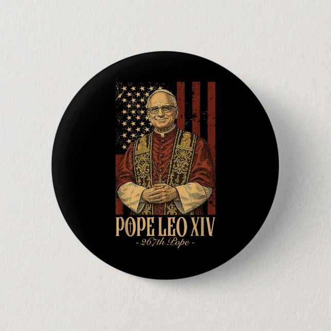 Macaron Rond 5 Cm Le cardinal Robert Prevost le pape Leo Xiv 1 (Devant)