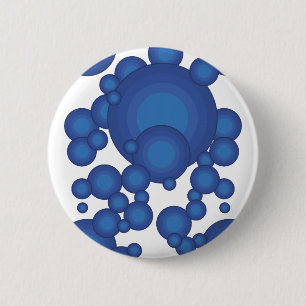 Macaron Rond 5 Cm Le cercle de style des années Blue 70