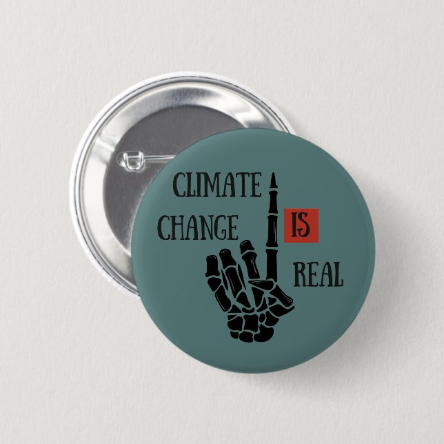 Macaron Rond 5 Cm Le changement climatique est une réelle conscience (Devant & derrière)