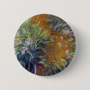 Macaron Rond 5 Cm Le chemin à travers les iris par Claude Monet