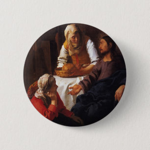 Macaron Rond 5 Cm Le Christ dans la Chambre de Mary et de Martha
