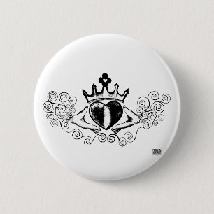 Macaron Rond 5 Cm Le Claddagh (noir)