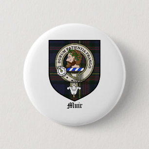 Macaron Rond 5 Cm Le clan de Muir Crest le tartan d'insigne