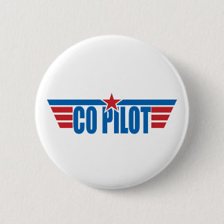 Macaron Rond 5 Cm Le co-pilote s'envole l'insigne - aviation