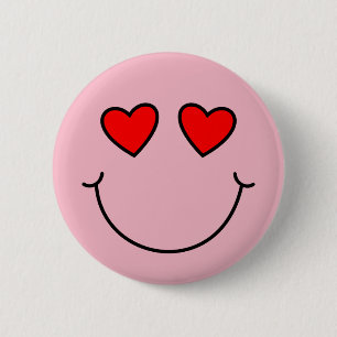 Macaron Rond 5 Cm Le coeur de Valentine observe Emoji