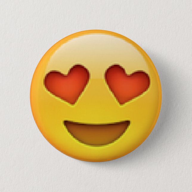 Macaron Rond 5 Cm Le coeur observe le bouton d'Emoji (Devant)