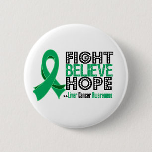 Macaron Rond 5 Cm Le combat croient l'espoir - Cancer de foie
