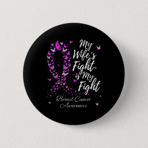 Macaron Rond 5 Cm Le combat de ma femme est mon combat soutien Cance