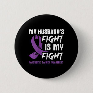 Macaron Rond 5 Cm Le combat de mon mari est mon combat cancer du pan