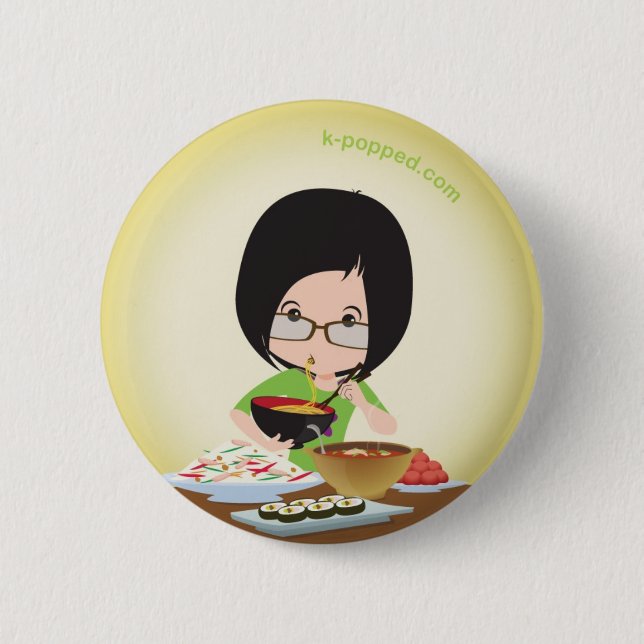 Macaron Rond 5 Cm Le coq régale le bouton (Devant)