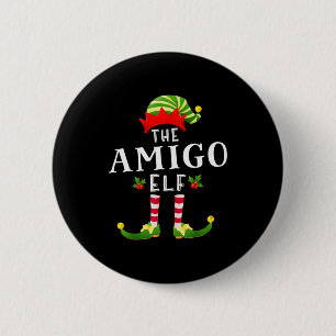 Macaron Rond 5 Cm Le costume de Noël assorti de l'elfe Amigo