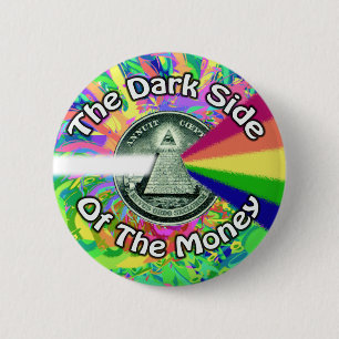 Macaron Rond 5 Cm Le côté en noir du bouton d'argent