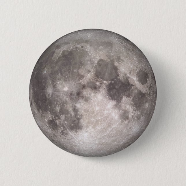 Macaron Rond 5 Cm Le côté proche de la Lune (Paysage lunaire) (Devant)