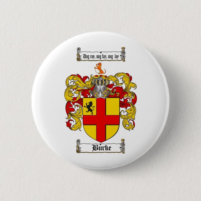 MACARON ROND 5 CM LE CREST DE FAMILLE DE BURKE - MANTEAU DE BURKE (Devant)