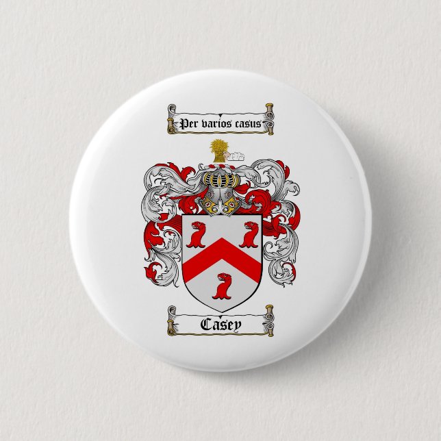 MACARON ROND 5 CM LE CREST DE FAMILLE DE CASEY - MANTEAU DE CASEY (Devant)