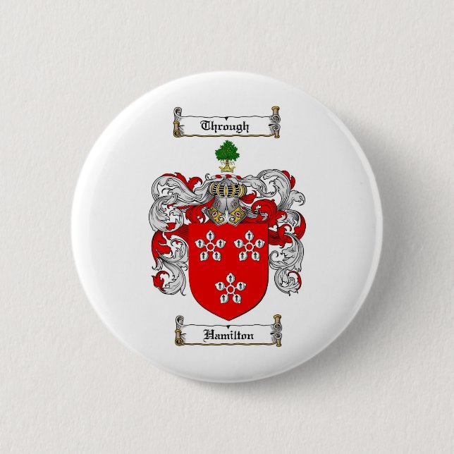 MACARON ROND 5 CM LE CREST DE FAMILLE DE HAMILTON - MANTEAU DE (Devant)