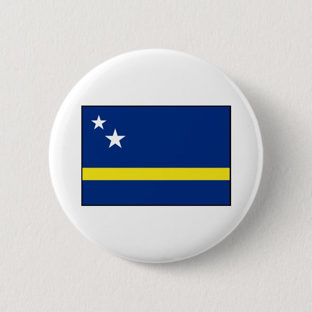 Macaron Rond 5 Cm Le Curaçao - drapeau de Curacaoan (Devant)