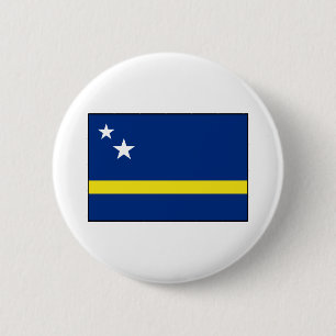 Macaron Rond 5 Cm Le Curaçao - drapeau de Curacaoan