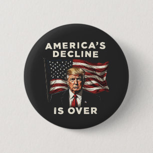 Macaron Rond 5 Cm Le déclin de l'Amérique sur Trump Patriotique Amér