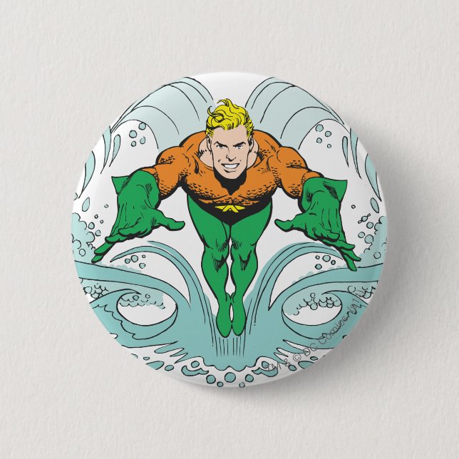 Macaron Rond 5 Cm Le déjeuner d'Aquaman en avant (Devant)