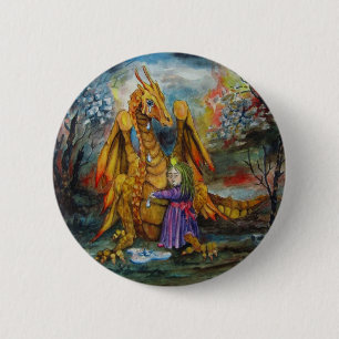 Macaron Rond 5 Cm Le dragon déchire le bouton standard