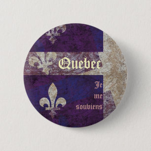Macaron Rond 5 Cm Le drapeau grunge et la devise de province du