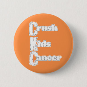 Macaron Rond 5 Cm Le "écrasement bouton orange badine Cancer"