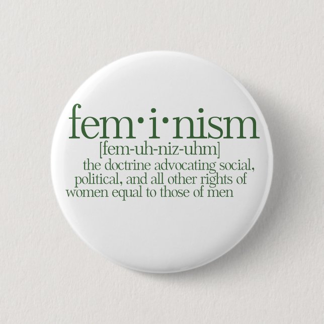 Macaron Rond 5 Cm Le féminisme défini (Devant)