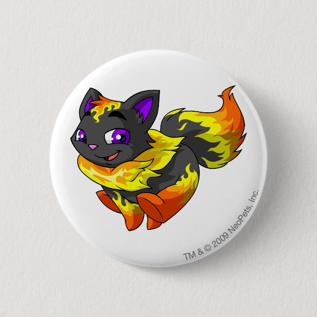 Macaron Rond 5 Cm Le feu de Wocky (Devant)