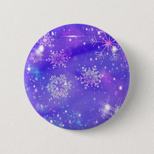 Macaron Rond 5 Cm Le flocon de neige pourpre de fête tient le