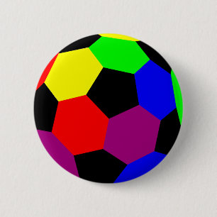 Macaron Rond 5 Cm Le football d'arc-en-ciel dans la nation