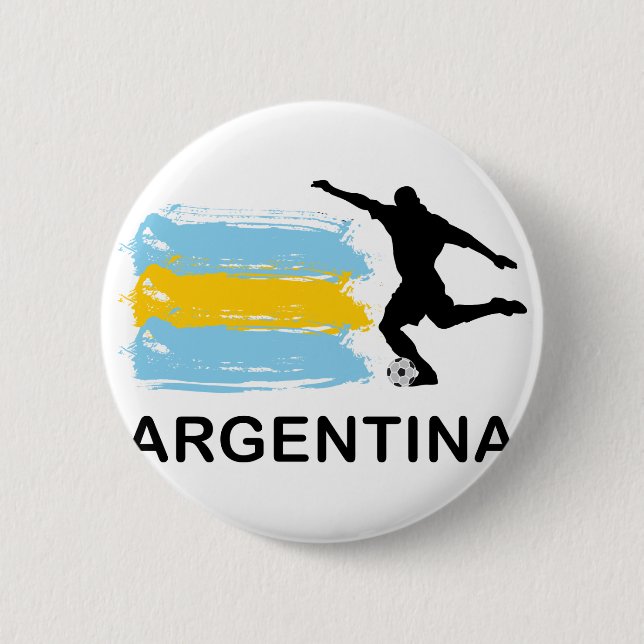 Macaron Rond 5 Cm Le football de l'Argentine (Devant)