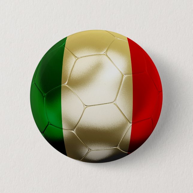 Macaron Rond 5 Cm Le football de l'Italie (Devant)