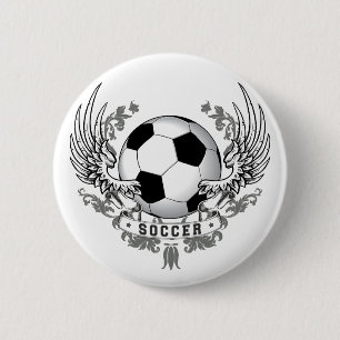 Macaron Rond 5 Cm Le football du football s'envole le bouton
