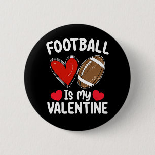 Macaron Rond 5 Cm Le football est mon jour de la Saint-Valentin spor