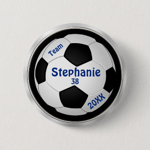 Macaron Rond 5 Cm Le football personnalisable goupille VOTRE TEXTE