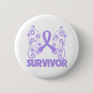 Macaron Rond 5 Cm Le Général Cancer Survivor Butterfly