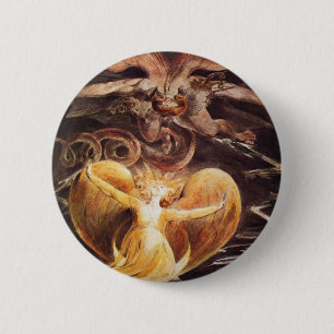 Macaron Rond 5 Cm Le grand dragon rouge et la femme vêtus