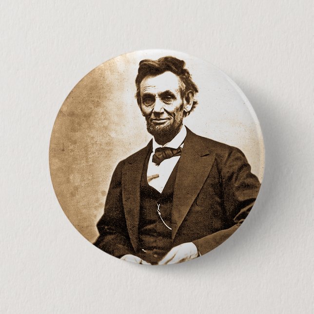 Macaron Rond 5 Cm Le grand émancipateur - Abe Lincoln (1865) (Devant)