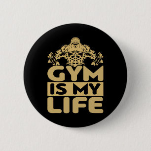 Macaron Rond 5 Cm Le Gym Me Donne De L'énergie Motivation Bodybuildi