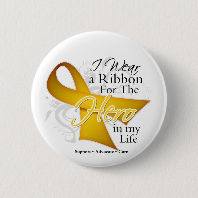 Macaron Rond 5 Cm Le héros du ruban Neuroblastoma dans ma vie (Devant)