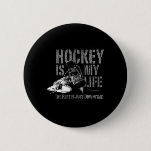 Macaron Rond 5 Cm Le hockey est ma vie - L'amour d'un joueur de hock