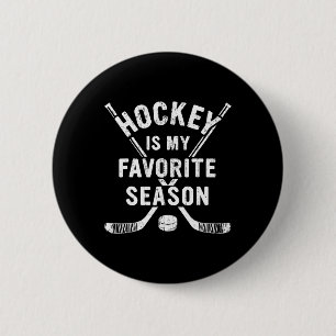 Macaron Rond 5 Cm Le hockey vintage est ma saison préférée