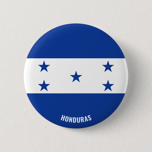 Macaron Rond 5 Cm Le Honduras Drapeau Bouton Patriotique Charme (Devant)